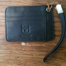 rfid italian leather card holder black