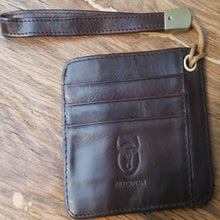 rfid Italian leather card holder brown wrist strap