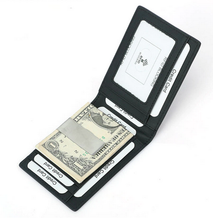 rfid leather money clip wallet card holder