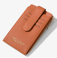 brown leather women rfid block wallet