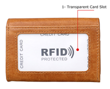rfid luxury genuine leather card holder wallet zippered compartment