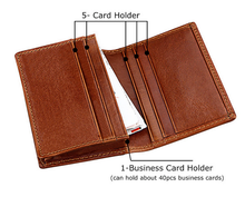 RFID Compact Wallet Business Card Holder with ID Window (BLK or BRWN)