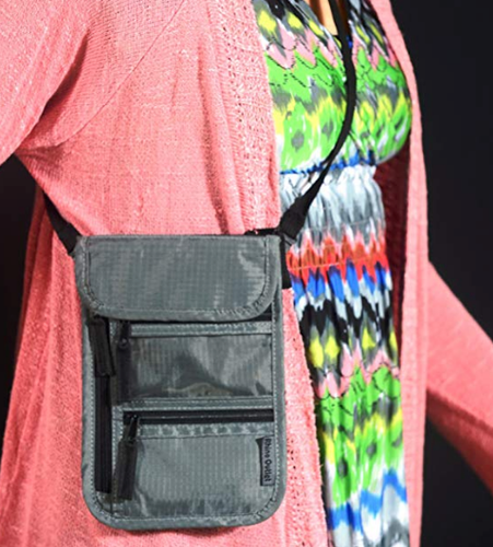 rfid neck pouch passport holder travel bag